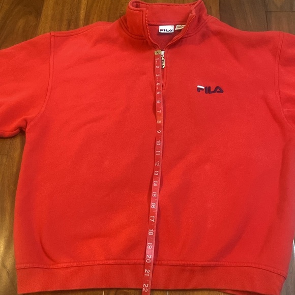 Fila Red Pullover Half Zip. Size Large. - Picture 6 of 6
